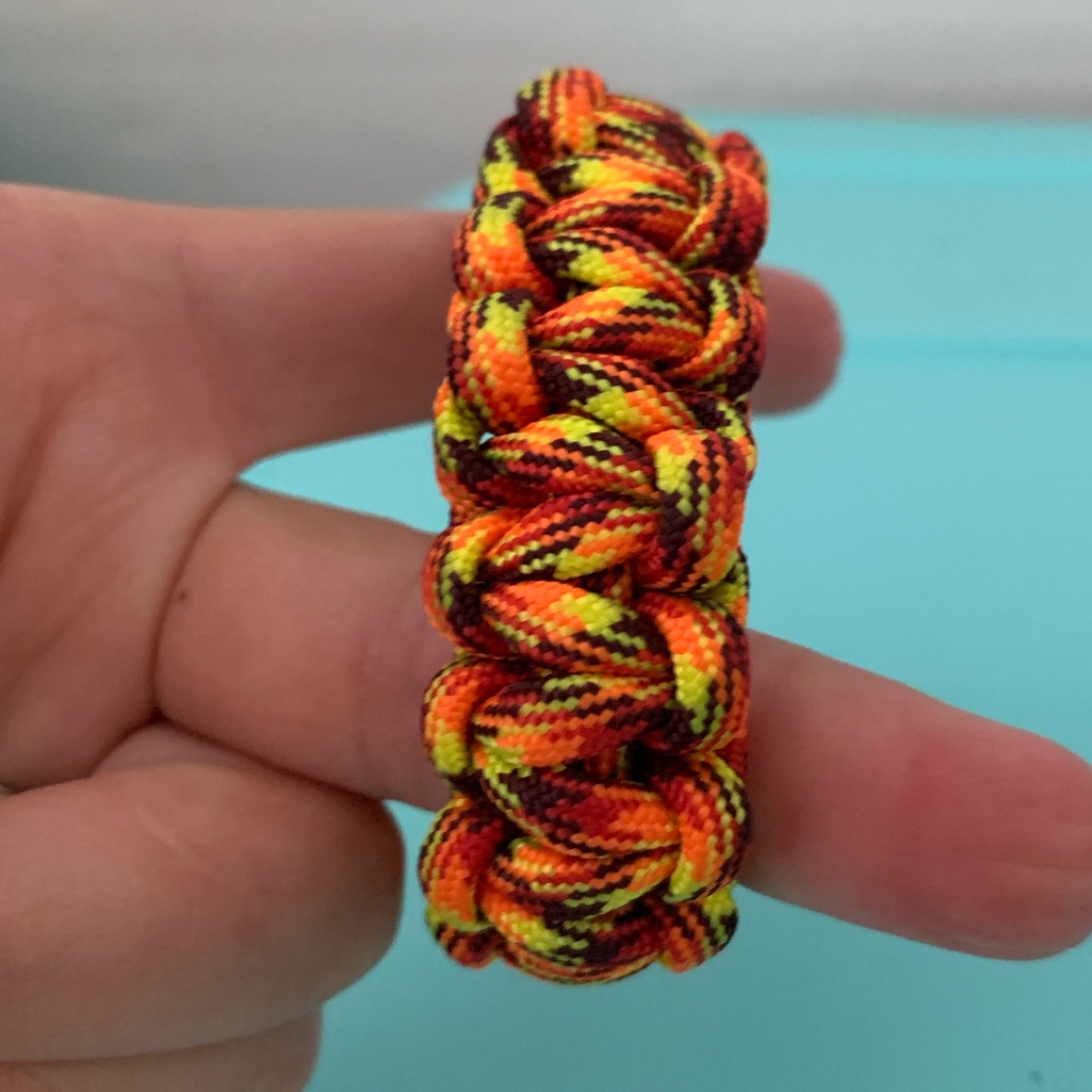 90s Vintage Parachute Cord Bracelet Orange Yellow